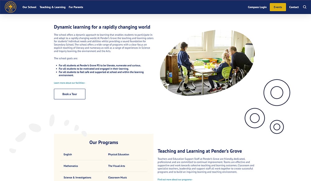 Pender's Grove Page example